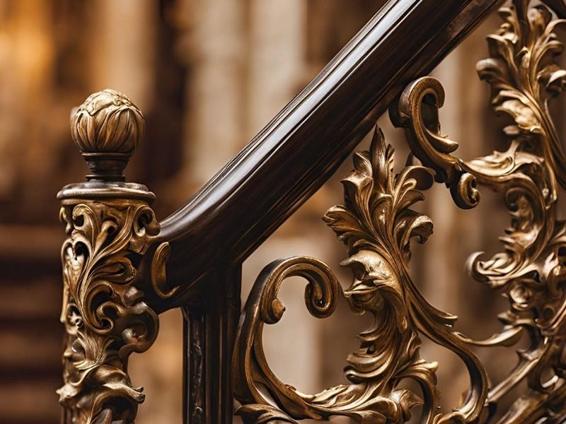 Cast ornamental handrail detail